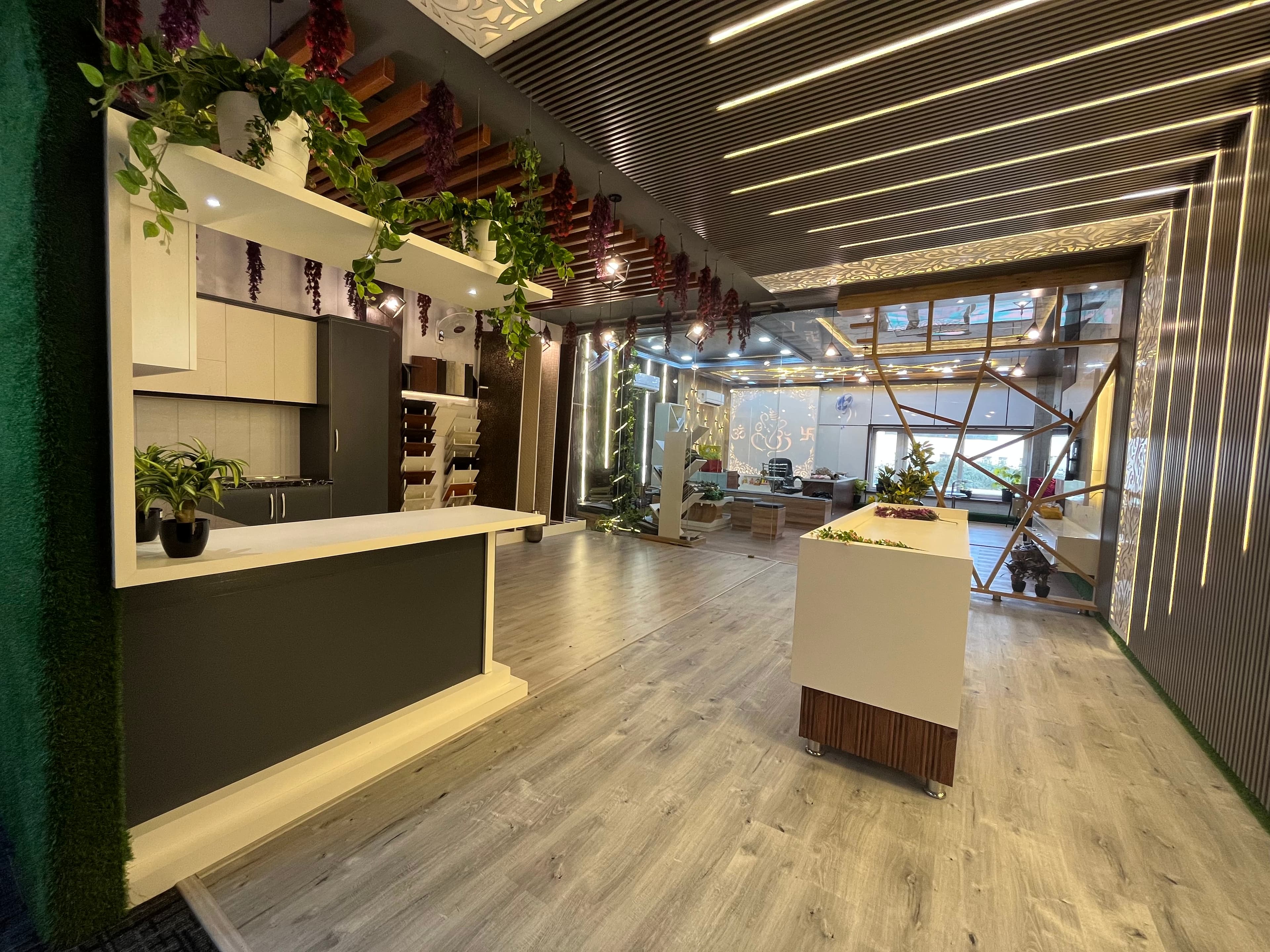 RAVYA compact apartment interior with space-efficient furniture.