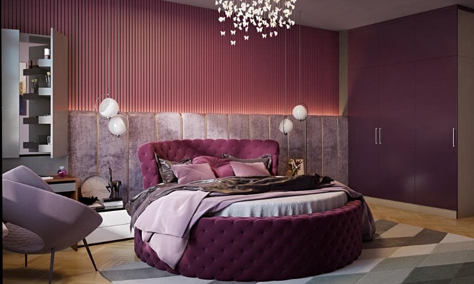 RAVYA bedroom dressing and storage unit with integrated lighting.