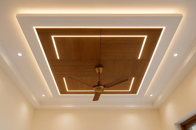 Contemporary RAVYA PVC ceiling detailing with a slim shadow line.